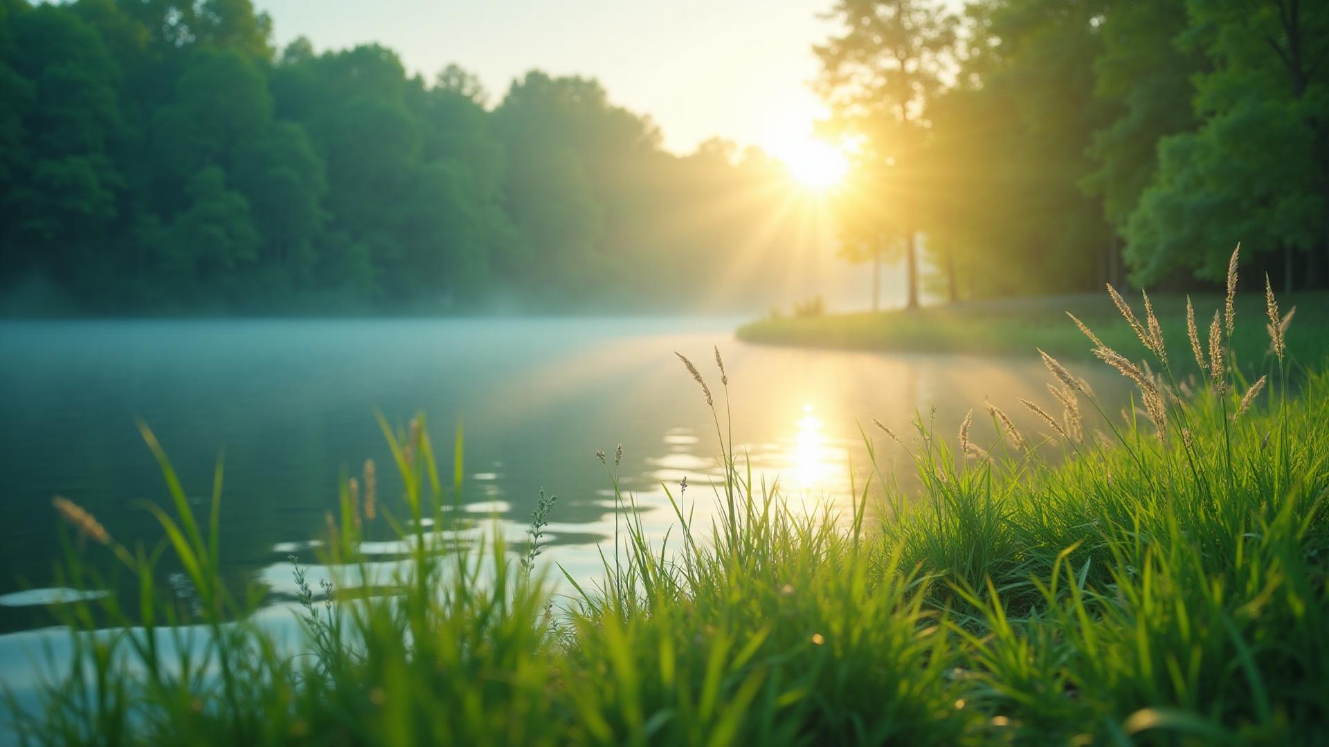 Serene nature scene representing wellness and vitality